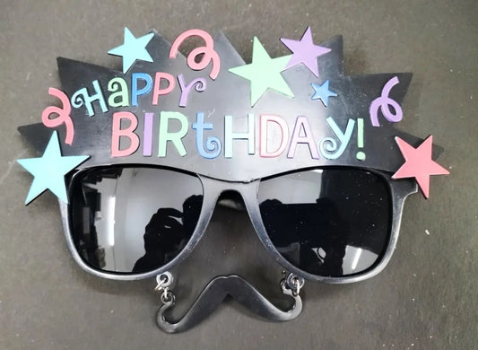 Black Happy Birthday Shades Goggles