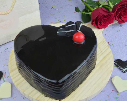 Choco Twin Heart Truffle Cake D2