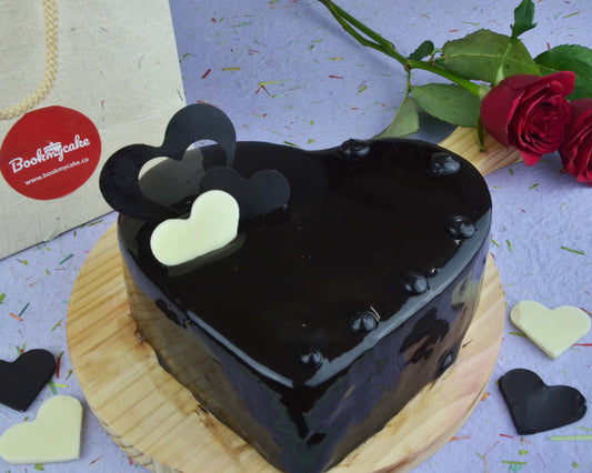 Choco Twin Heart Truffle Cake D1