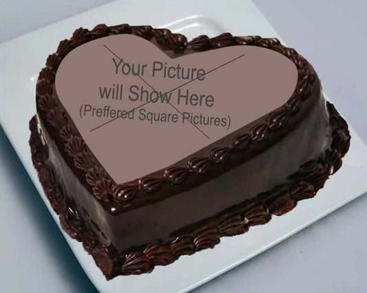 Photo Cake Heart - Dark Chocolate