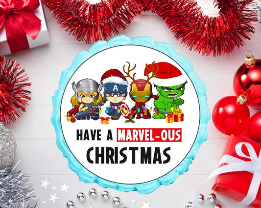 Marvel-ous Christmas Cake Blue theme