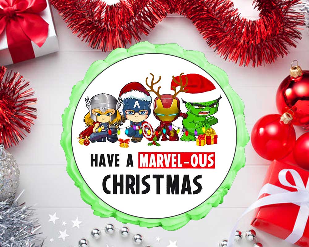 Marvel-ous Christmas Cake Green theme