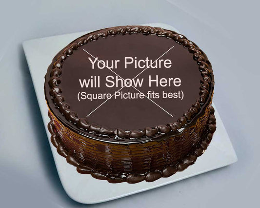 Photo Cake Round - Dark Chocolate