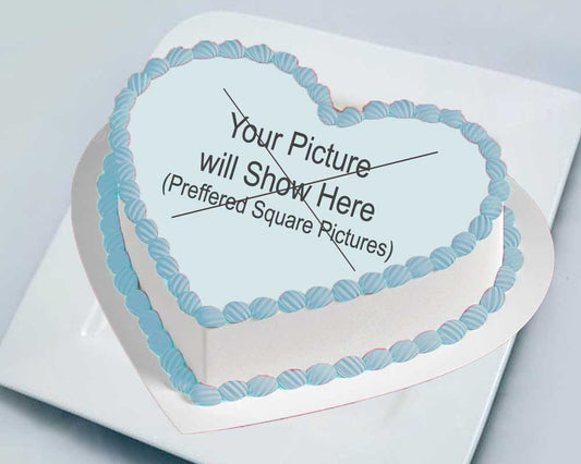 Photo Cake Heart - Blue