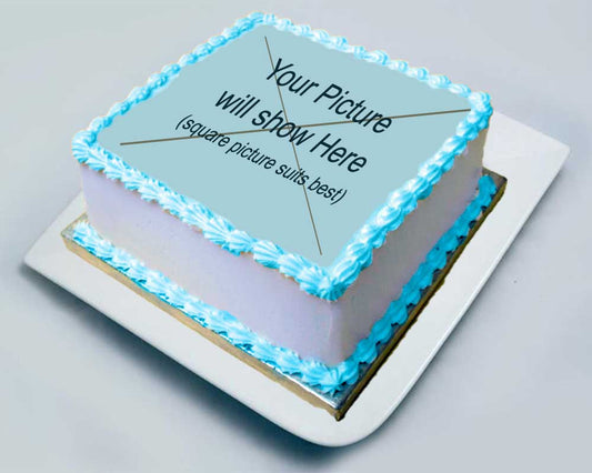 Photo Cake Square - Blue