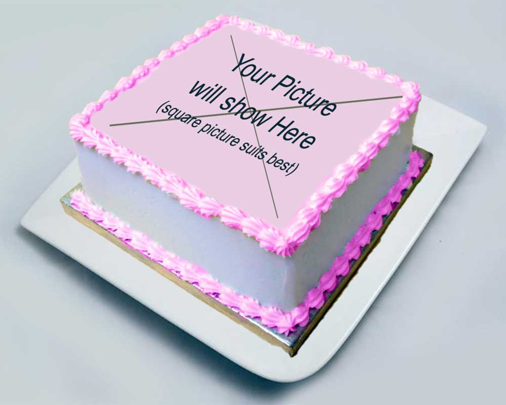 Photo Cake Square - Pink