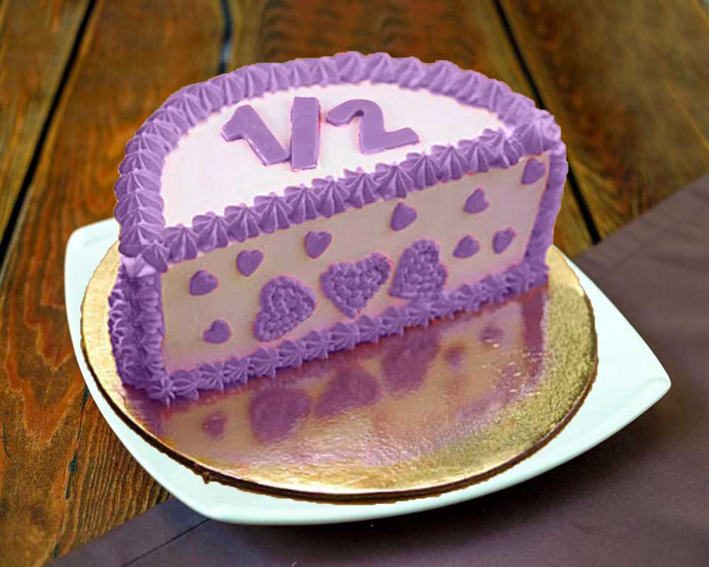 Six month purple cake - Half Cake