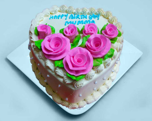 Heart Shaped Flower cake D2