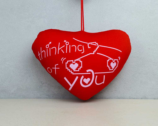 Thinking Of You Heart Shape Soft Message Cushion