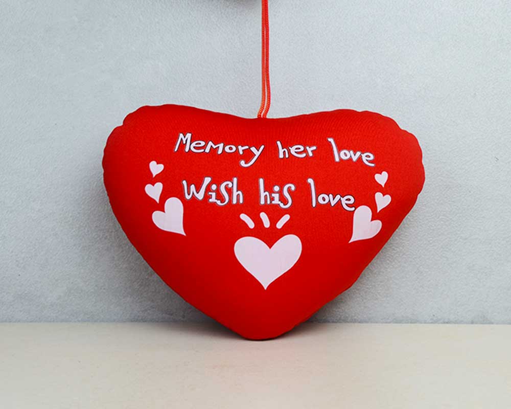 Love Memory Heart Shape Soft Message Cushion