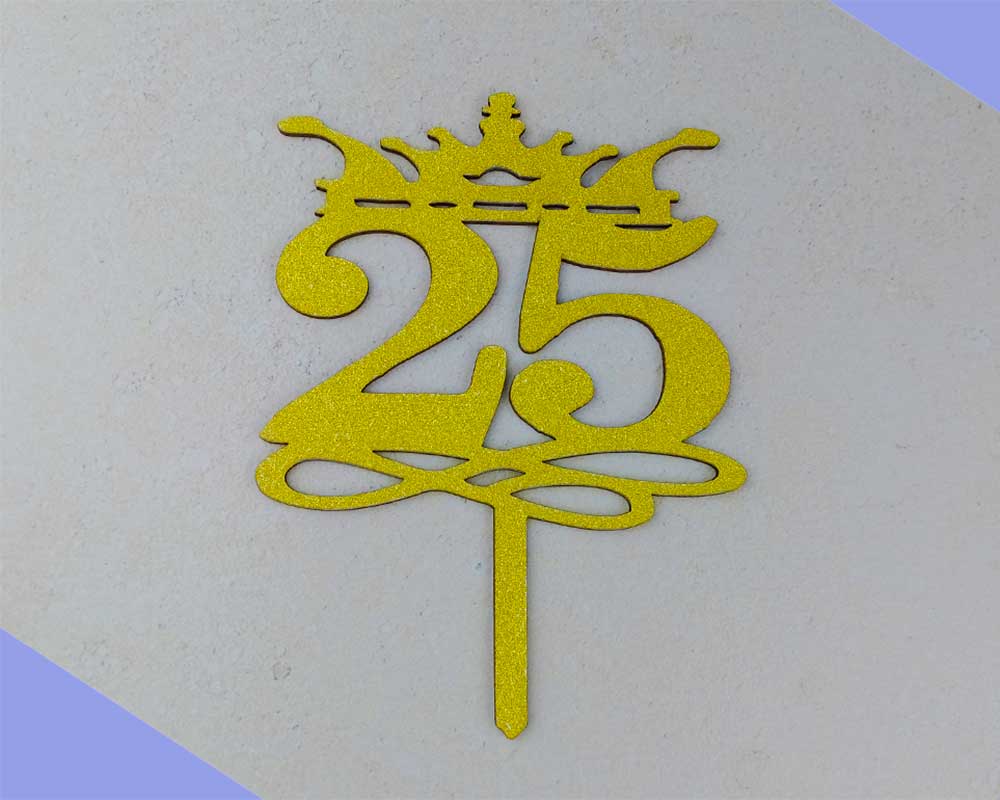 Number 25 Cake Topper