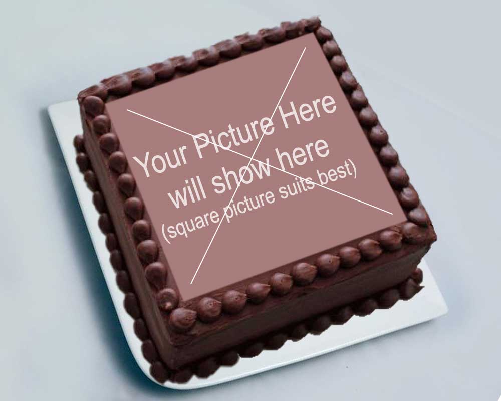 Photo Cake Square - Dark Chocolate