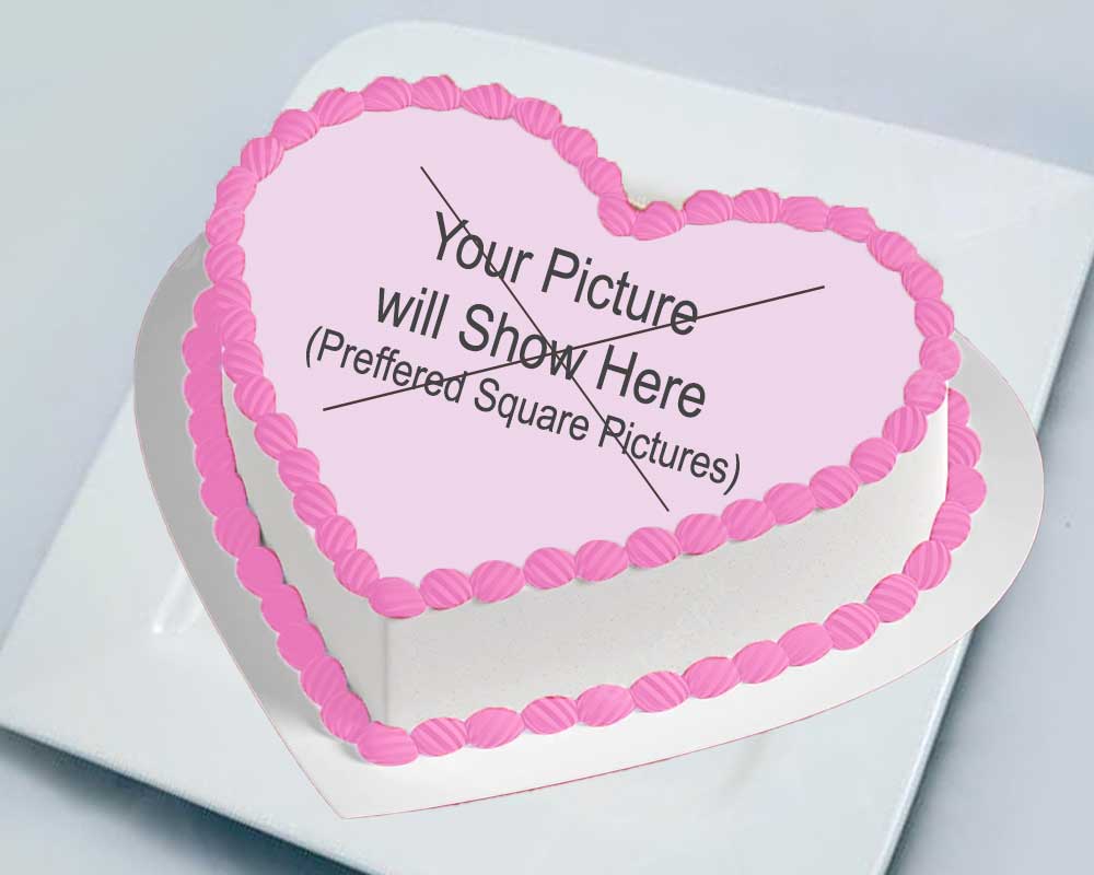 Photo Cake Heart - Pink