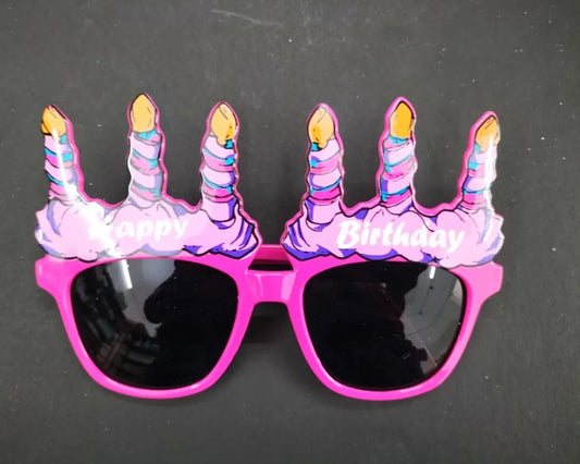 Pink Happy Birthday Candle Goggles