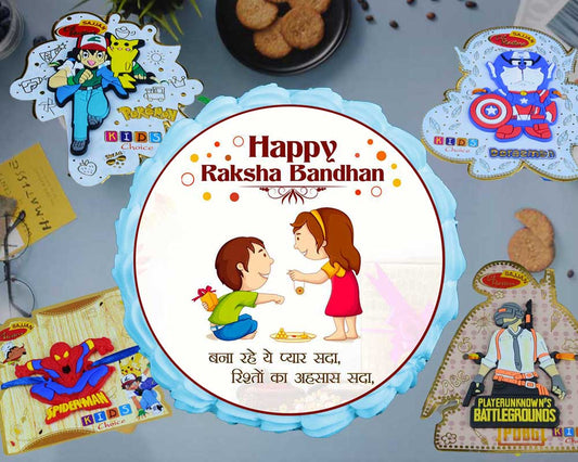 Kids theme Cake and Rakhi