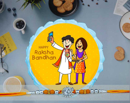 Selfie Wala Rakhi Cake and Rakhi