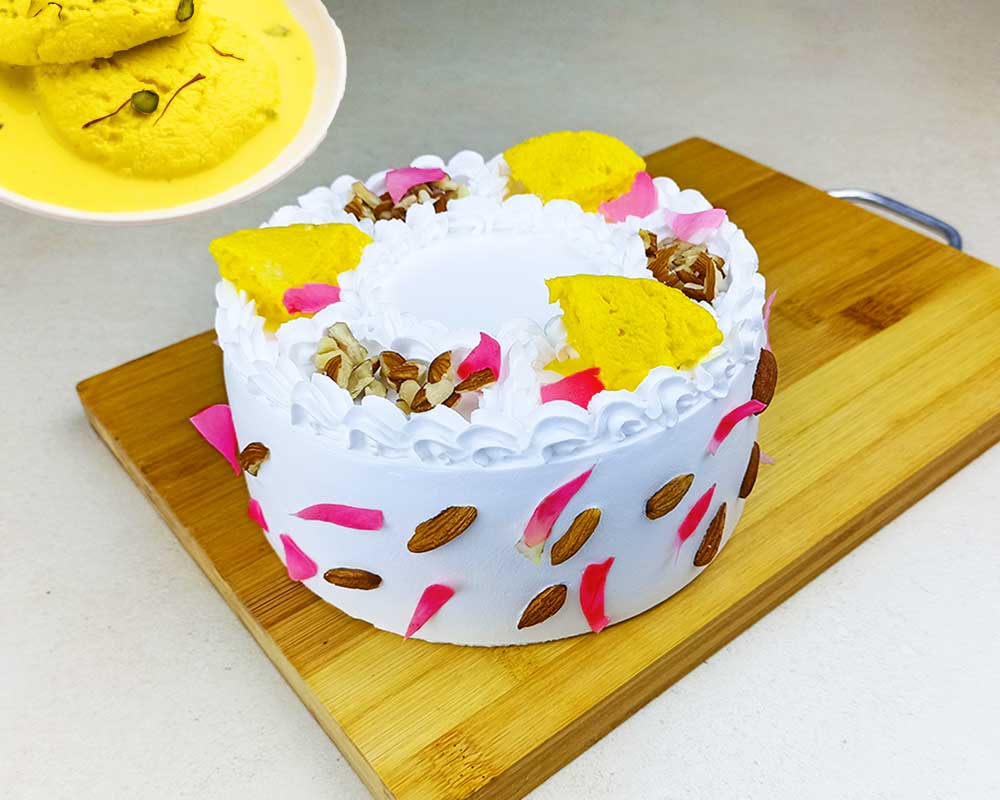Rasmalai Badam Cake