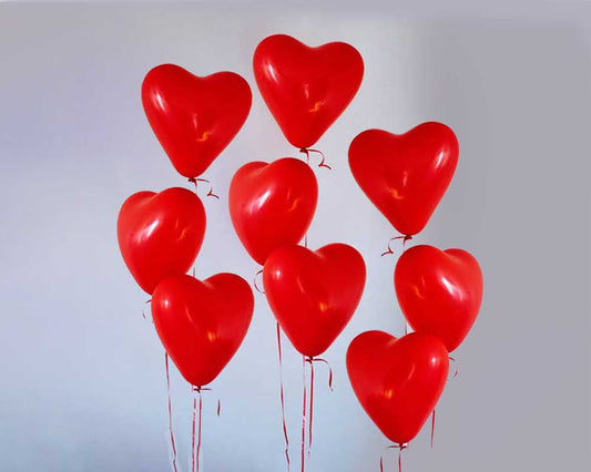 Red Heart Shaped Balloons - Pack of 50 PC