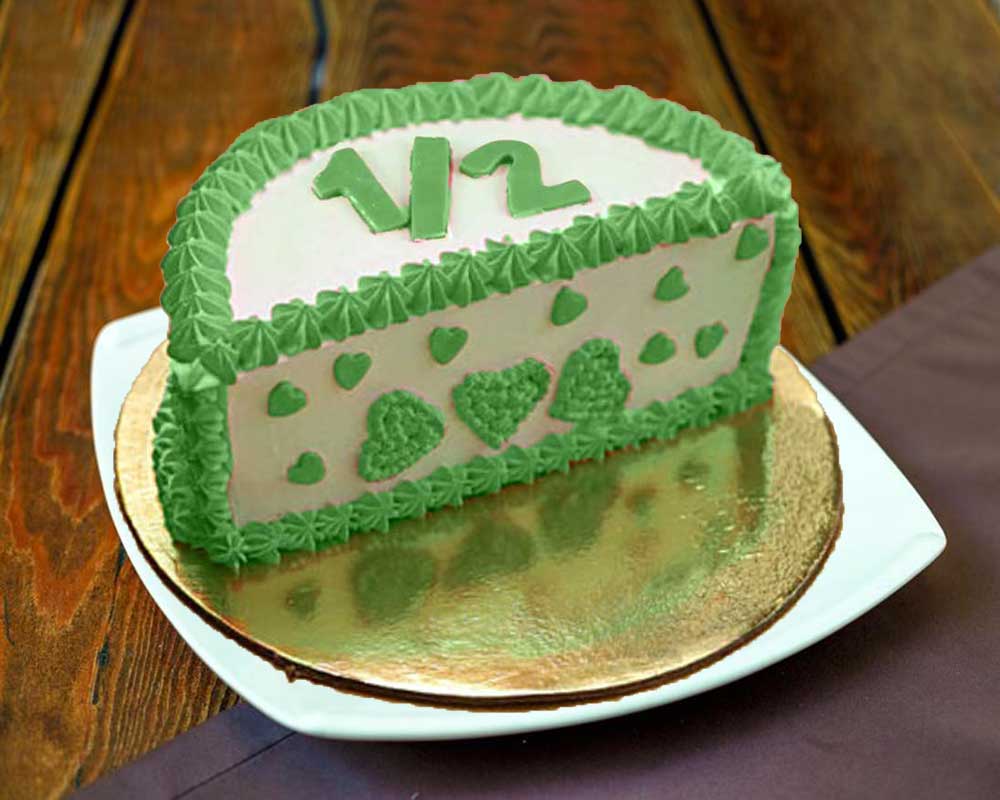 Six month green cake - Half Cake