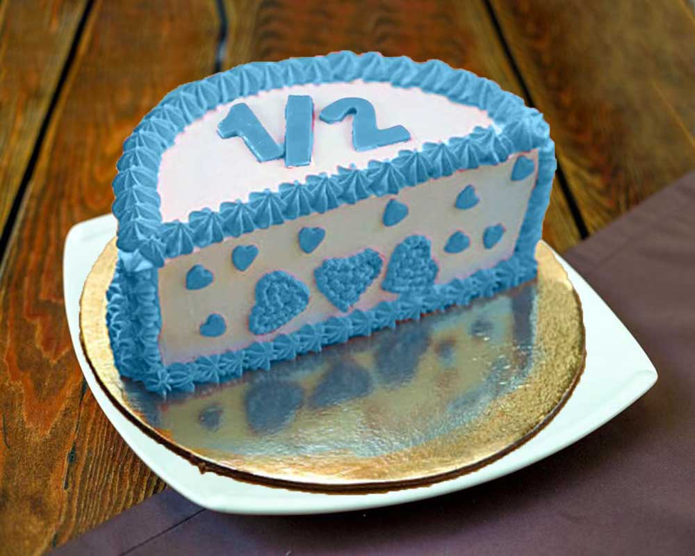 6 Months Cake. Half Birthday Cake. Teddy Rainbow Theme. Noida & Gurgaon –  Creme Castle