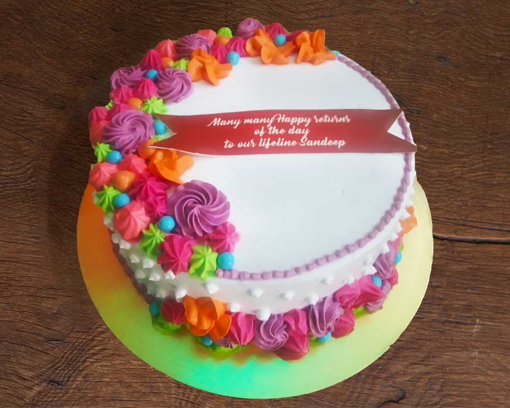 Colorful Flowers D3 Cake