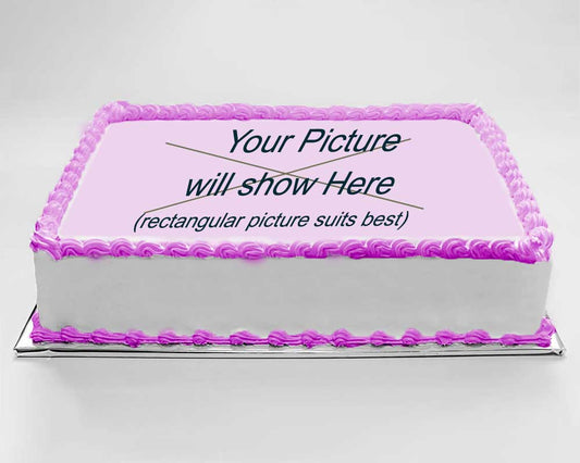 Photo Cake Rectangle - Pink