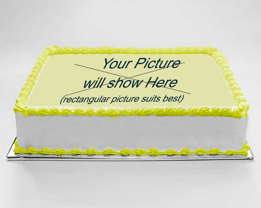 Photo Cake Rectangle - Yellow